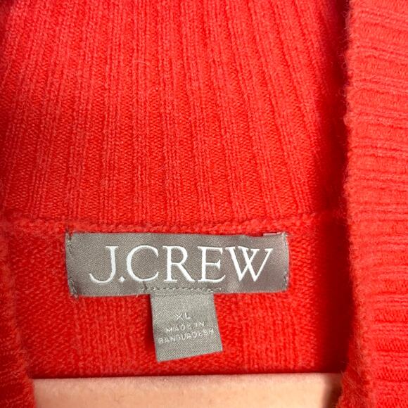 J. CREW Ribbed Mockneck Sweater in Supersoft Yarn Red Poppy {3M17} - Picture 5 of 7